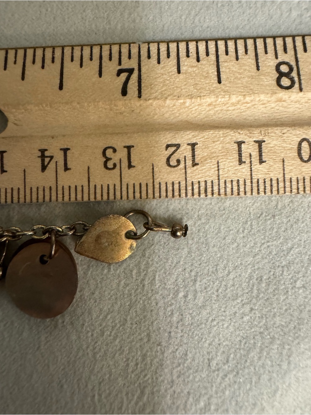 Disc Charm Bracelet – Iridescent Shell and Metal Discs - Picture 7 of 9